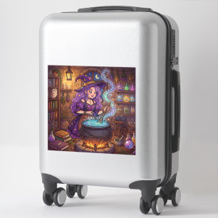 Cartoon Witch Making Love Potion Sticker