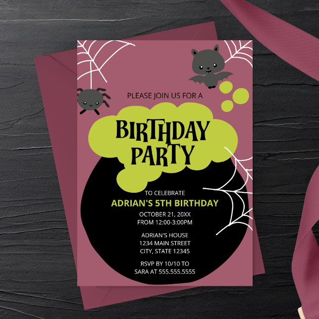 Cartoon Witch's Cauldron Halloween Birthday Party Invitation (Creator Uploaded)