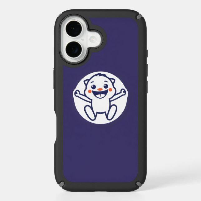 cartoon with a big smile on it's face speck iPhone case (Front)