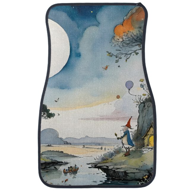 Cartoon wizard dreamscape car floor mat (Front)
