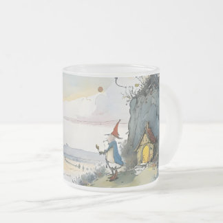 Cartoon wizard dreamscape frosted glass coffee mug