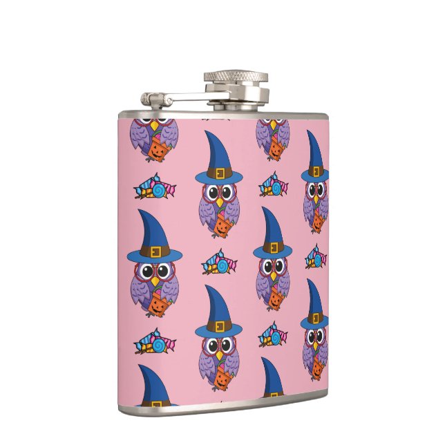 Cartoon Wizard Owl Pattern Flask (Right)