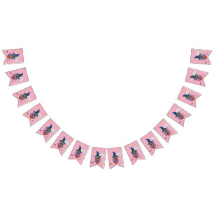 Cartoon Wizard Owl - Trick or Treat Bunting Flags