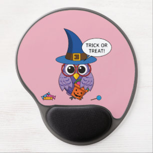 Cartoon Wizard Owl - Trick or Treat Gel Mouse Pad