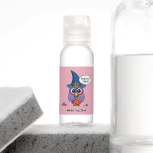 Cartoon Wizard Owl - Trick or Treat Hand Sanitizer
