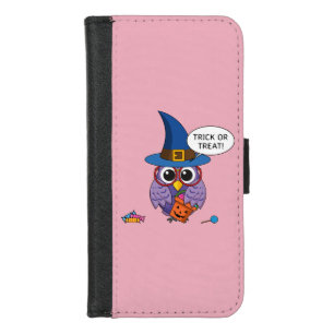 Cartoon Wizard Owl - Trick or Treat iPhone 8/7 Wallet Case