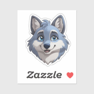 Cartoon wolf sticker