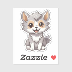 Cartoon wolf sticker