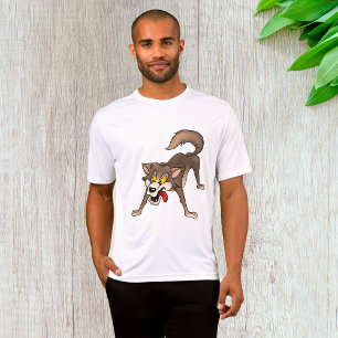 Cartoon Wolf with Goofy Expression T-Shirt