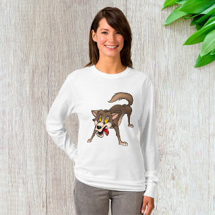 Cartoon Wolf with Goofy Expression T-Shirt