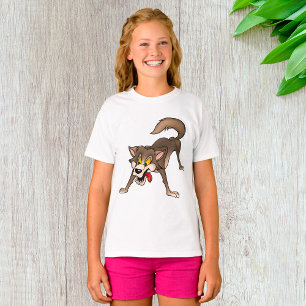 Cartoon Wolf with Goofy Expression T-Shirt