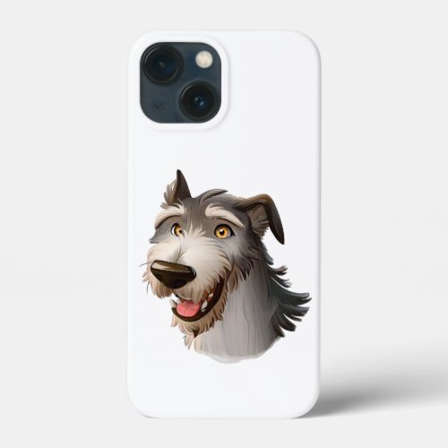 Cartoon Wolfhound Portrait A Cheeky Hound iPhone 13 Mini Case