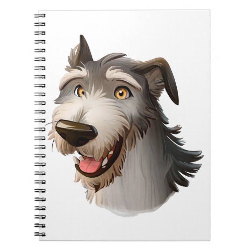 Cartoon Wolfhound Portrait A Cheeky Hound Notebook