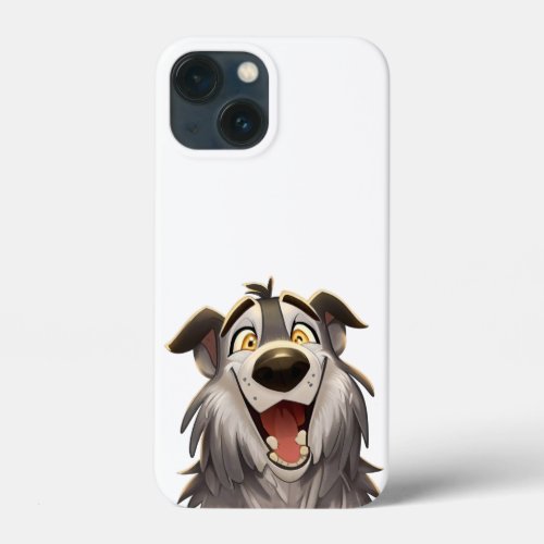 Cartoon Wolfhound Portrait A Funny Hound iPhone 13 Mini Case