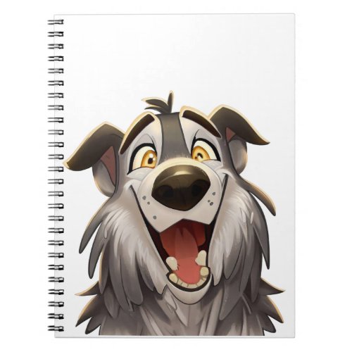 Cartoon Wolfhound Portrait A Funny Hound Notebook