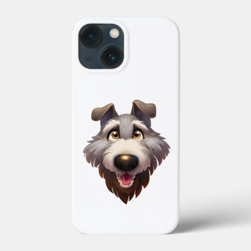 Cartoon Wolfhound Portrait A happy hound iPhone 13 Mini Case