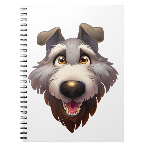 Cartoon Wolfhound Portrait A happy hound Notebook