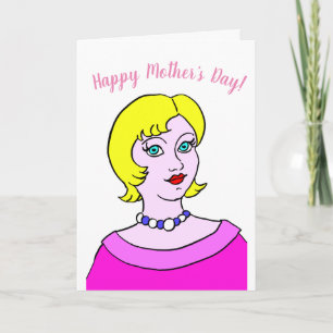 Cartoon Woman Mother's Day Card