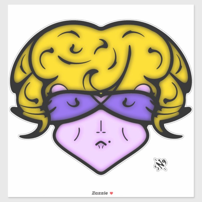 Cartoon woman with beauty mark and glasses v1 sticker (Sheet)