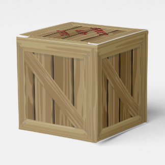 Cartoon Wood Crate Favor Boxes