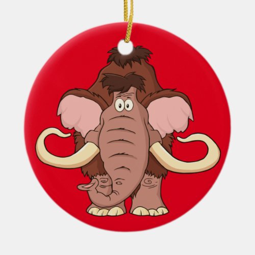 Cartoon Woolly Mammoth Ceramic Ornament