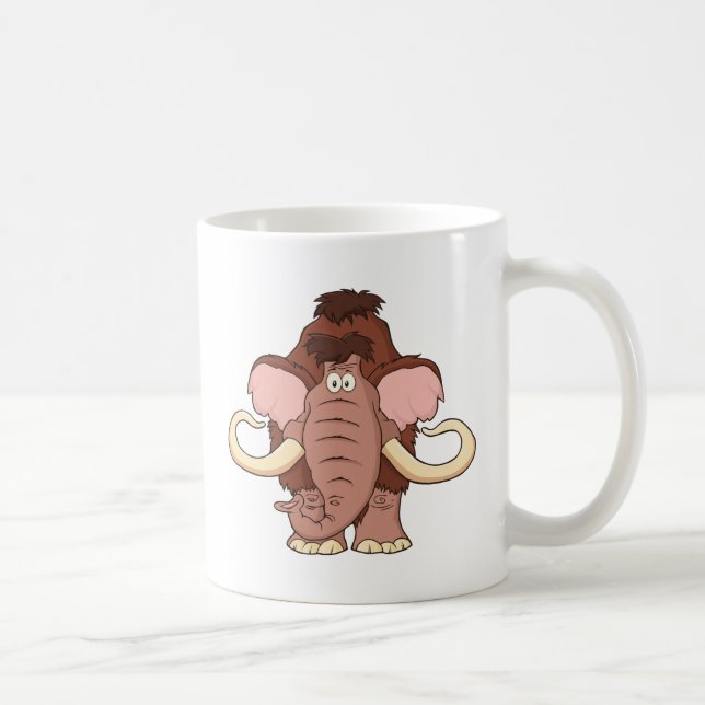 Cartoon Woolly Mammoth Coffee Mug (Right)