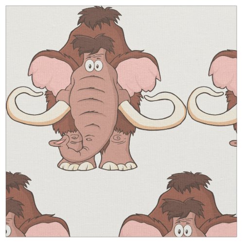 Cartoon Woolly Mammoth Fabric