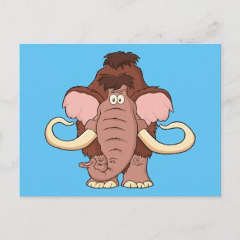 Cartoon Woolly Mammoth Postcard by FaerieRita at Zazzle