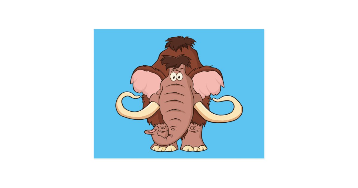 Cartoon Woolly Mammoth Postcard Zazzle Com