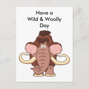 Cartoon Woolly Mammoth Postcard by FaerieRita at Zazzle