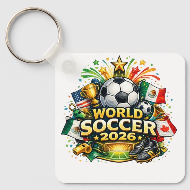 Cartoon World Soccer 2026 Keychain (Front)