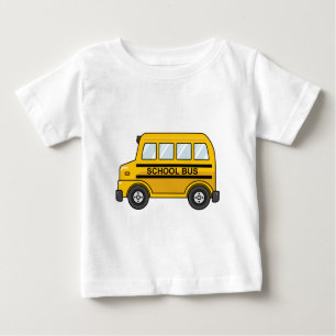 Cartoon Yellow and Black School Bus Baby T-Shirt