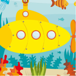 Cartoon Yellow Submarine Statuette