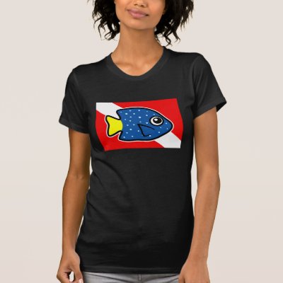 Cartoon Yellowtail Damselfish Dive Flag T-Shirt