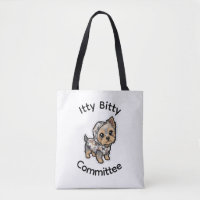 Cartoon yorkie tote bag
