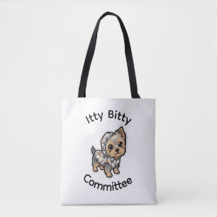 Cartoon yorkie tote bag