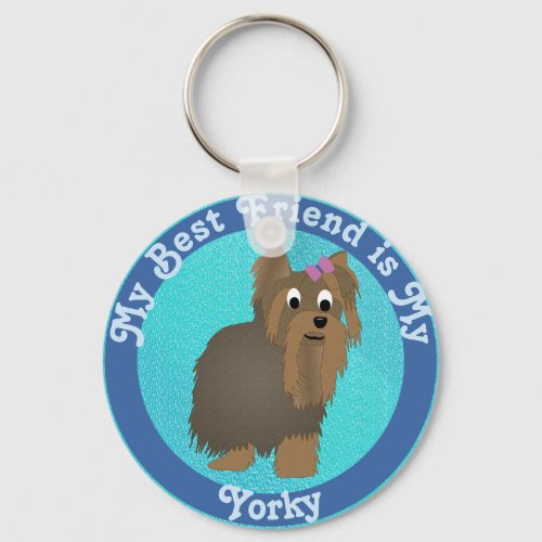 Cartoon Yorkshire Terrier Keychain