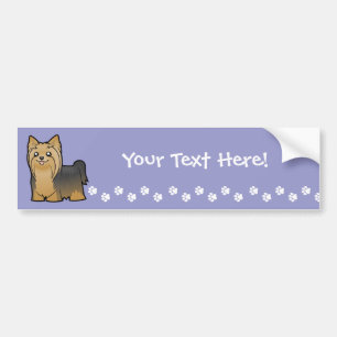 Cartoon Yorkshire Terrier (long hair no bow) Bumper Sticker