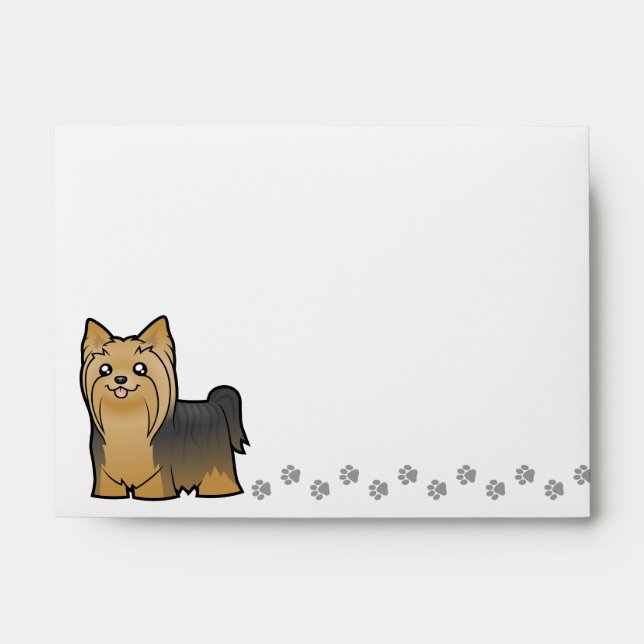 Cartoon Yorkshire Terrier (long hair no bow) Envelope (Front)