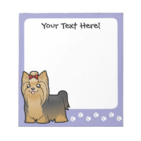 Cartoon Yorkshire Terrier (long hair with bow)