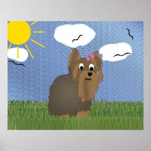 Cartoon Yorkshire Terrier Poster