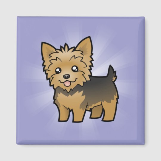 Cartoon Yorkshire Terrier (short hair no bow) Magnet | Zazzle.com