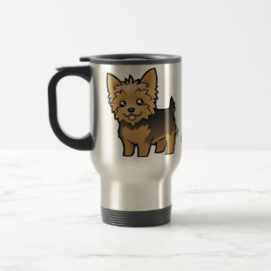 Cartoon Yorkshire Terrier (short hair no bow) Travel Mug