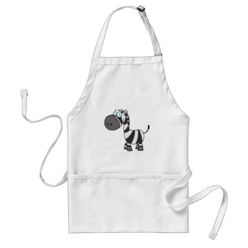 Cartoon Zebra Adult Apron