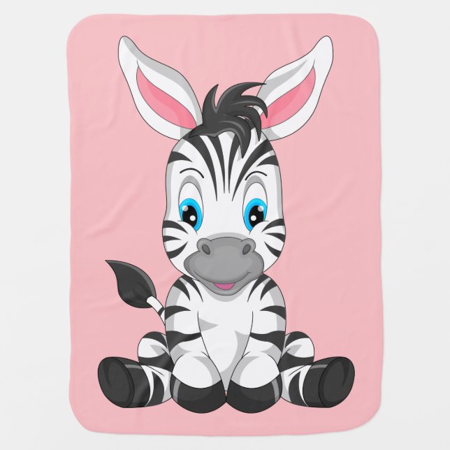 Cartoon Zebra Baby Blanket (Front)