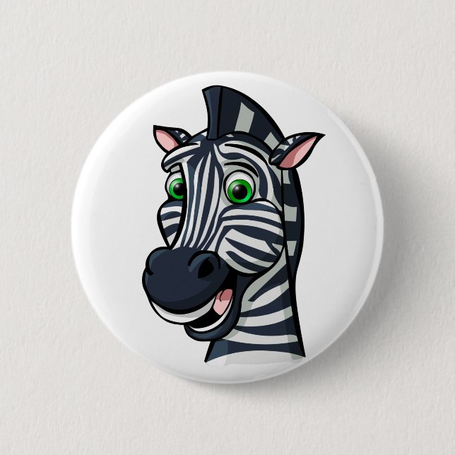 Cartoon Zebra Button (Front)