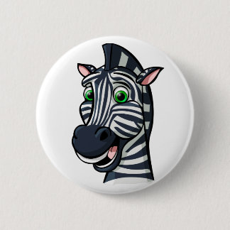 Cartoon Zebra Button