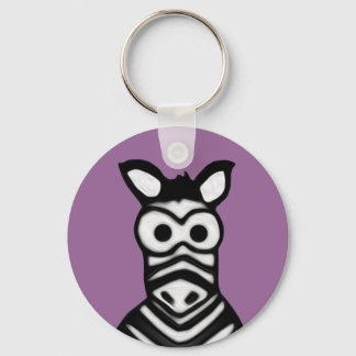 Cartoon Zebra Keychain
