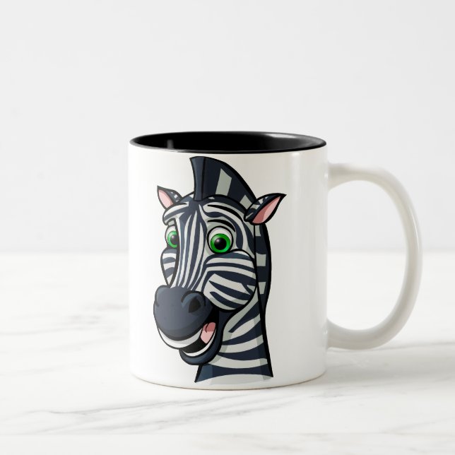 Cartoon Zebra Two-Tone Coffee Mug (Right)