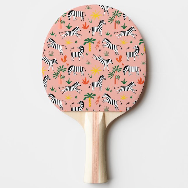 Cartoon Zebras Funny Seamless Pattern Ping Pong Paddle (Front)